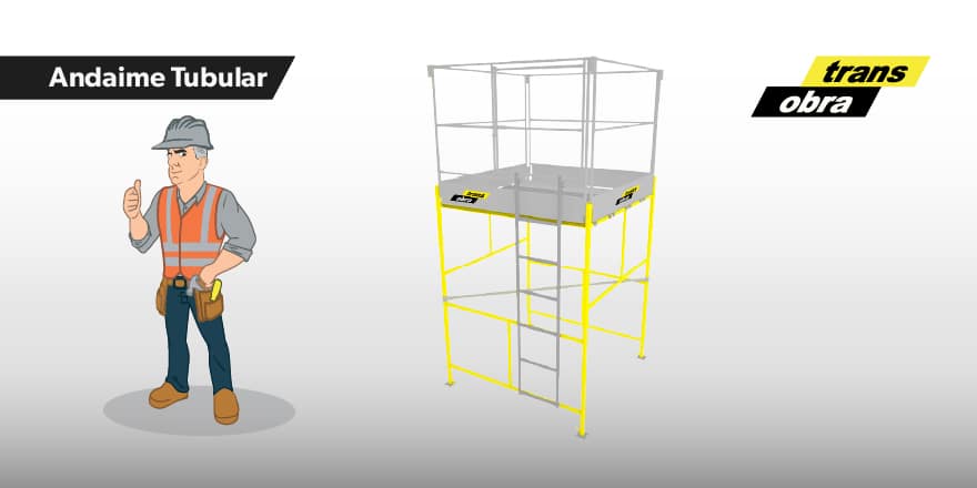 Estrutura resistente do Andaime Tubular Trans Obra em destaque.