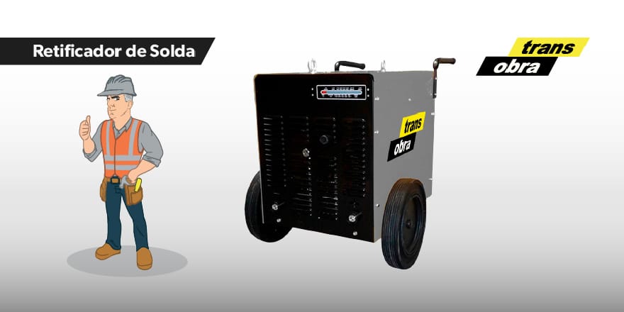 Equipamento retificador de solda disponível na Trans Obra.