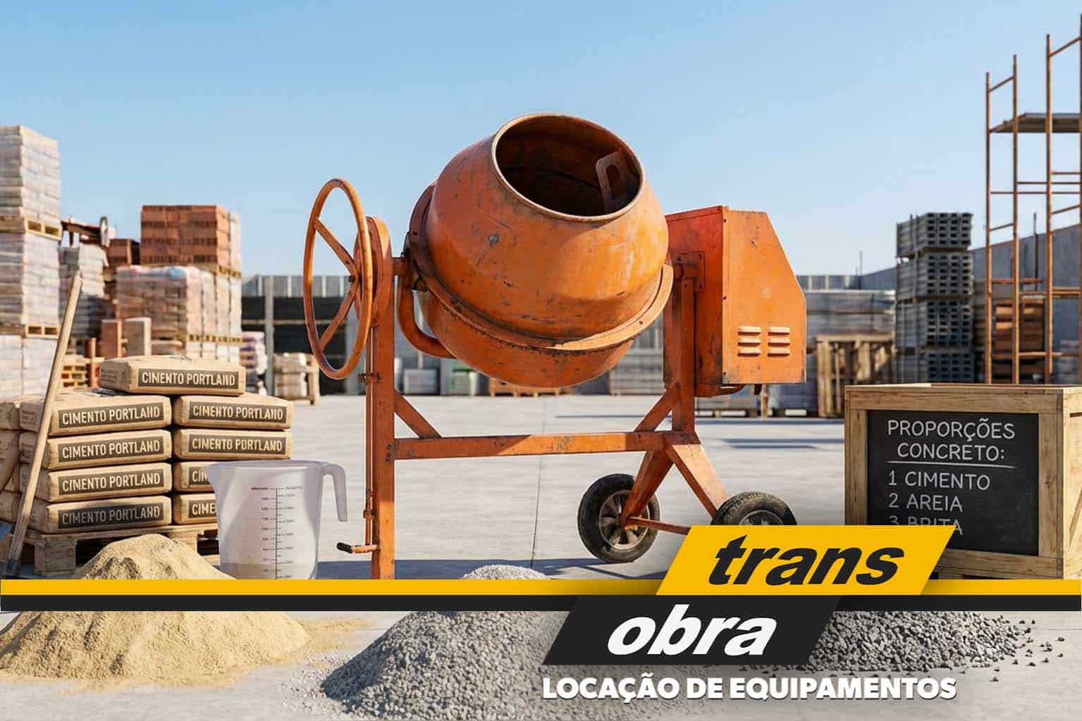 Qual a medida para fazer concreto na betoneira Proporcoes